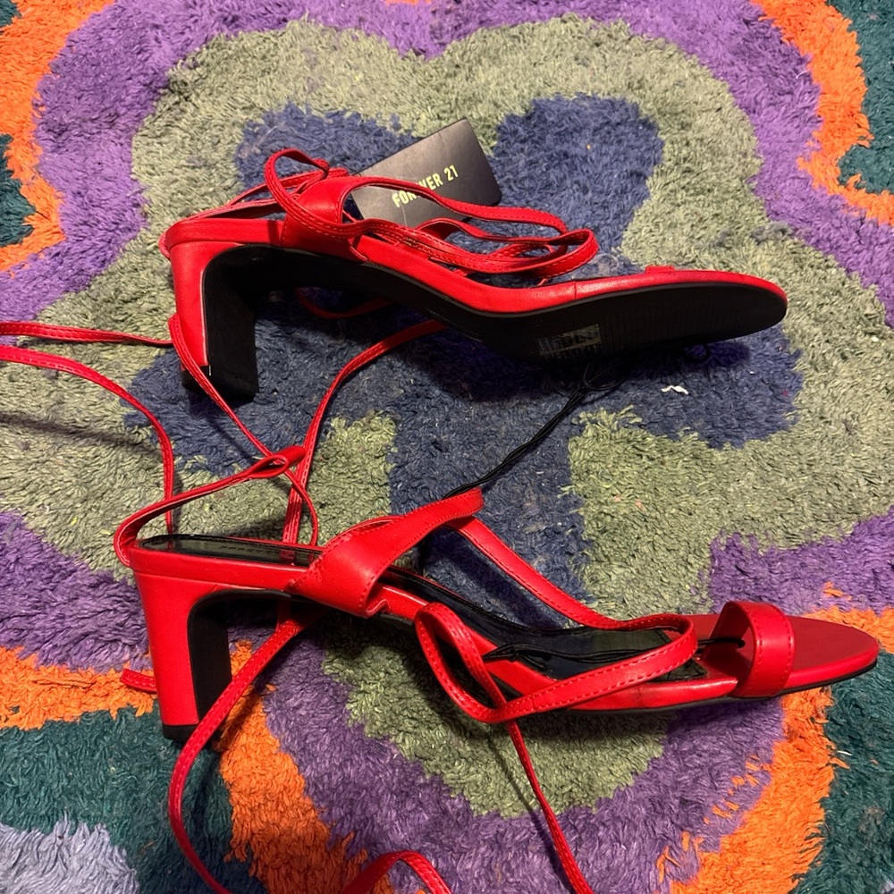 Forever 21 Red Strappy Heels